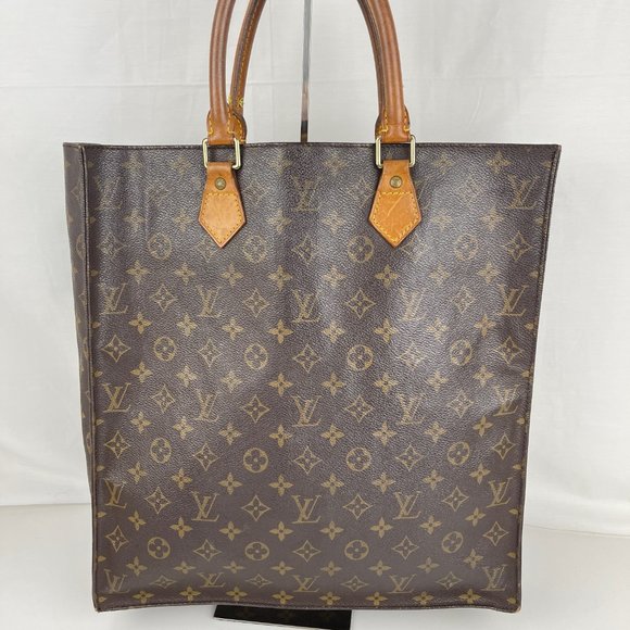 Authentic Louis Vuitton Tote Bag Sac Plat Brown Monogram M51140